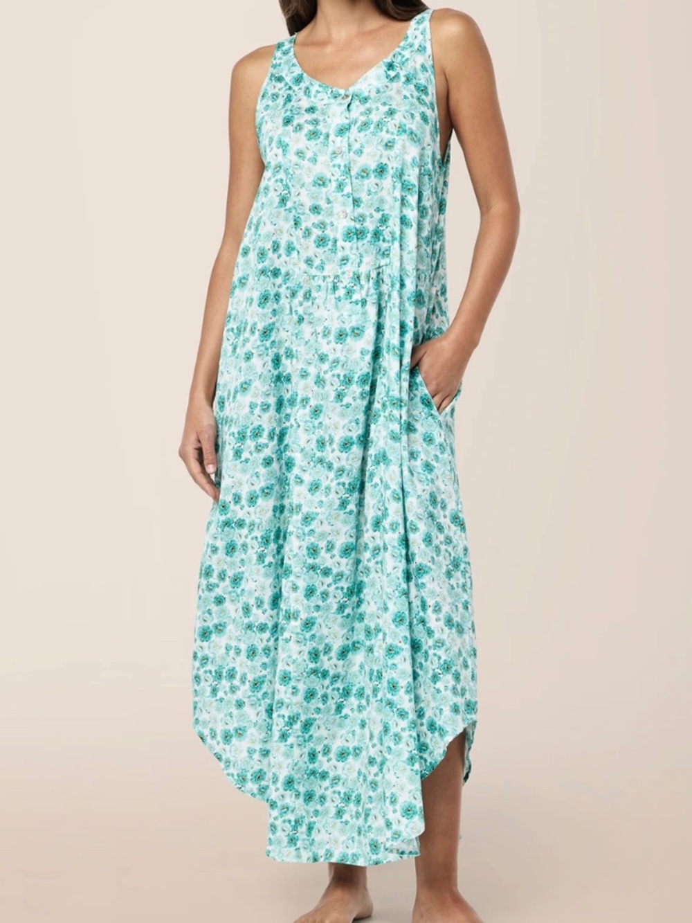 Papinelle Florence Maxi Nightgown Pale Turquoise